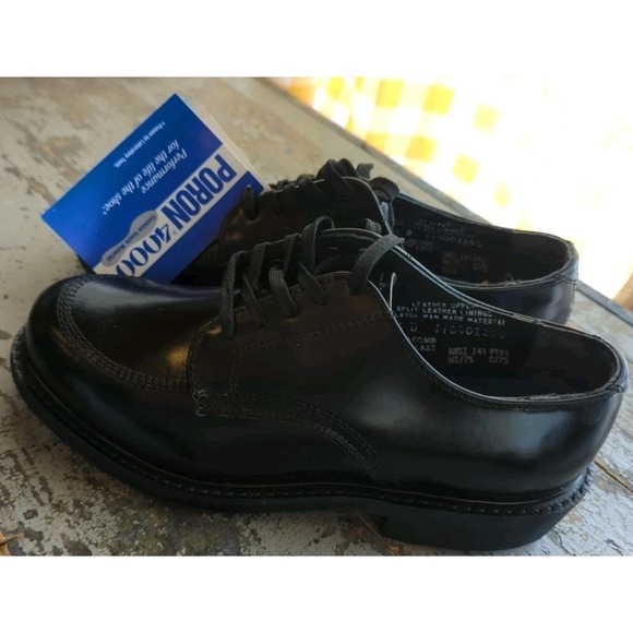 NWT Men's Vintage Poron Permafresh Patent Leather Shoes Size 5.5 D Black